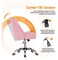 Pink Modern Armless Desk Chair with Tufted Faux Leather for Home Office